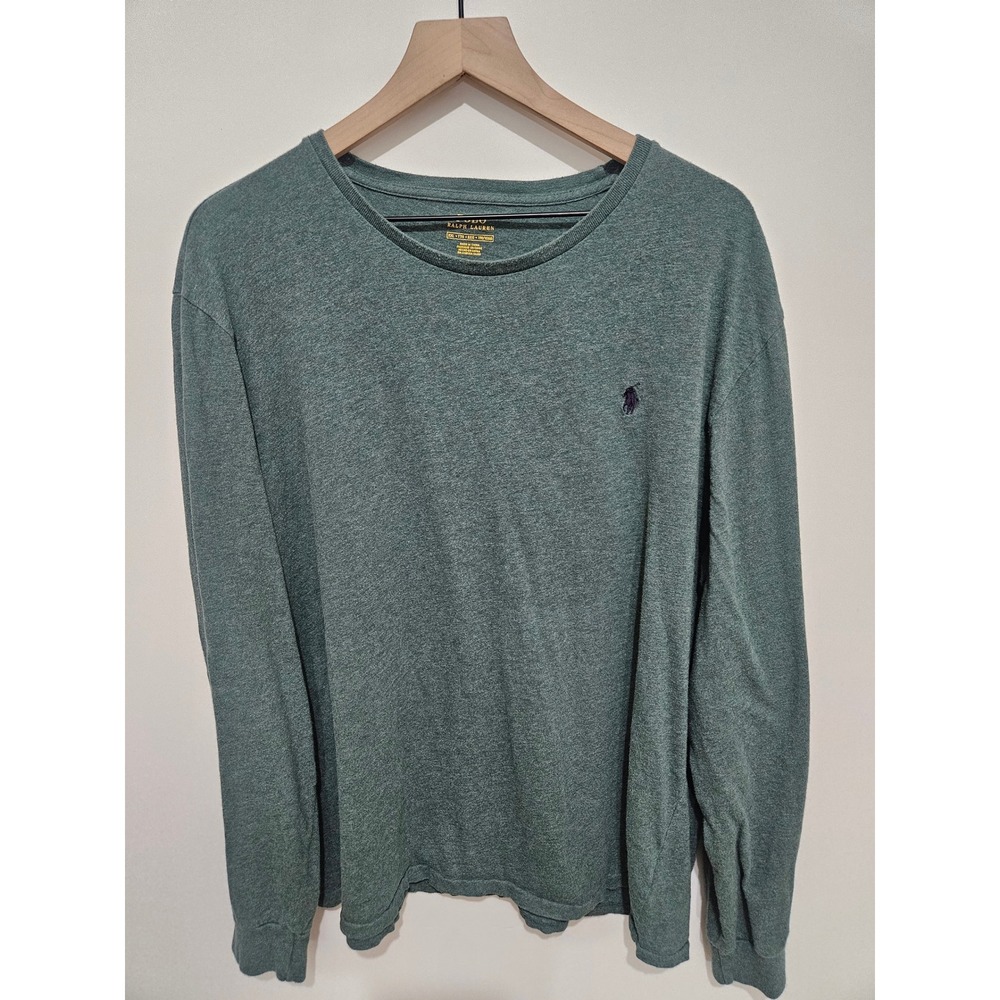 Polo Ralph Lauren‎ Mens XXL Green Heather Long Sleeve Pony Logo T-Shirt Cotton